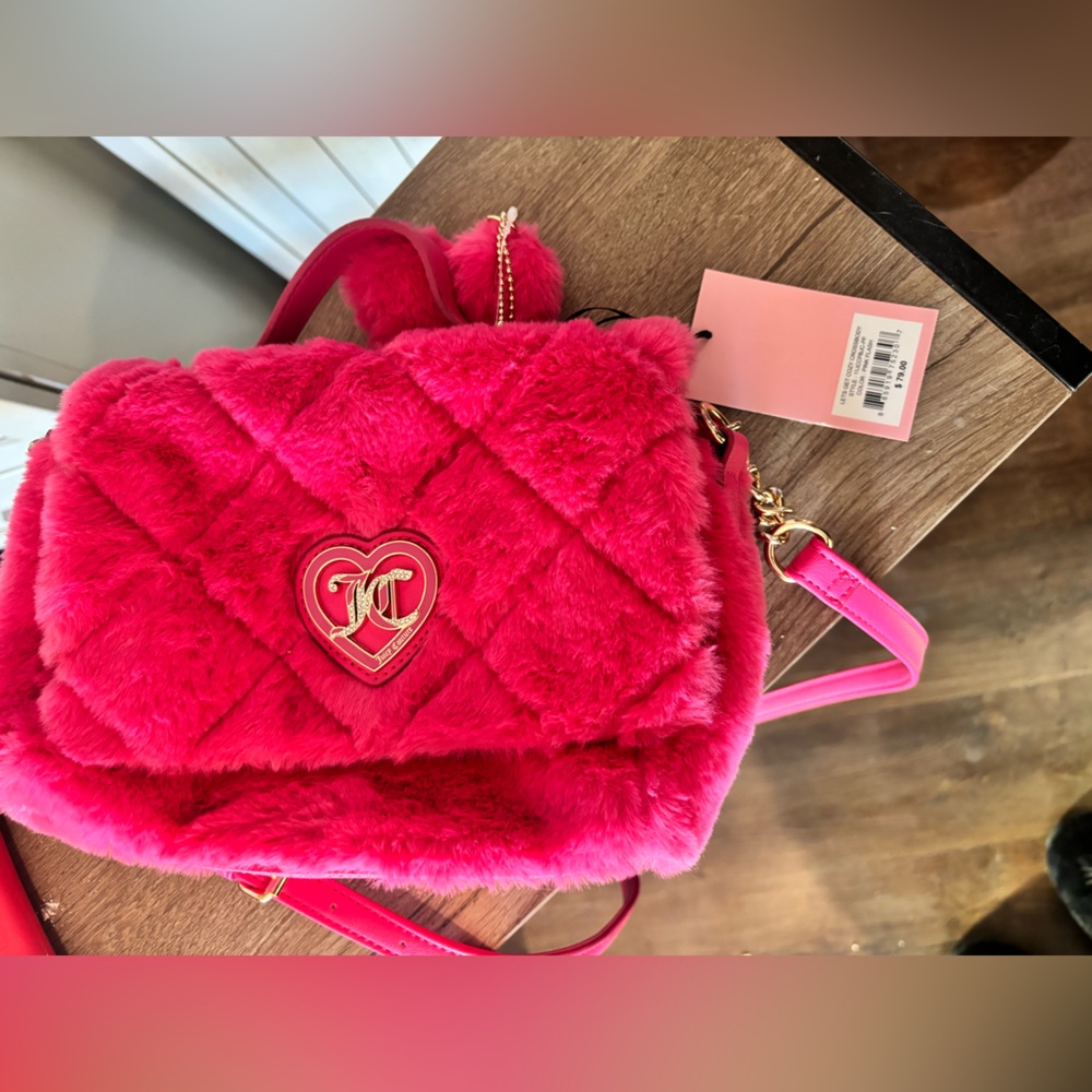Juicy Couture “Let’s Get Cozy” Crossbody Bag in ‘couture pink’